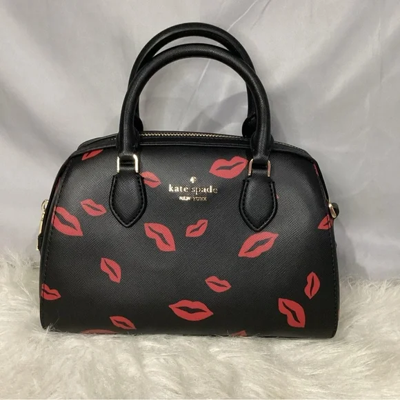 Kate Spade Small Madison Lips Toss Leather Duffle Crossbody Bag EUC 88 - Picture 13 of 13